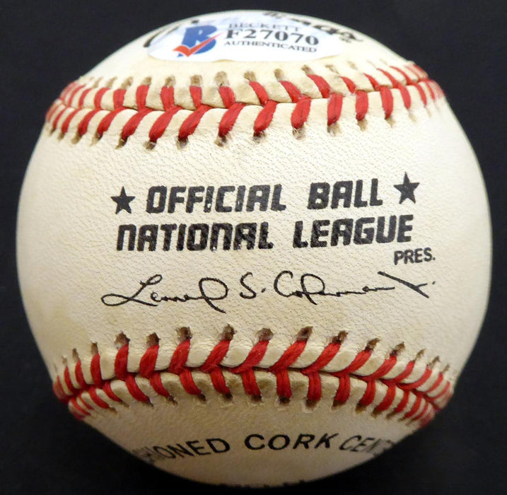 Larry Milbourne Autographed Official NL Baseball New York Yankees, Seattle Mariners Beckett BAS #F27070 - RSA