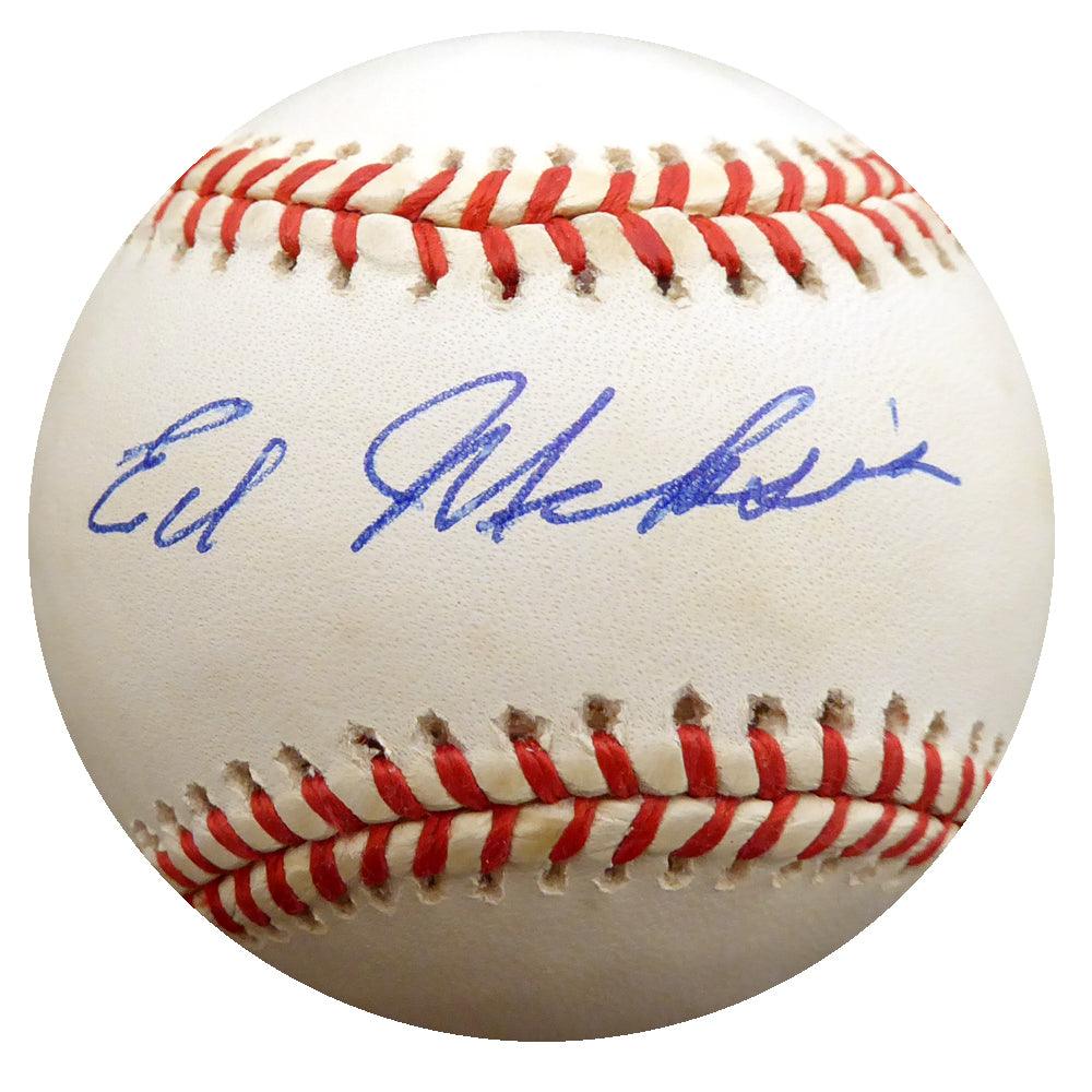 Ed Miksis Autographed Official NL Baseball Brooklyn Dodgers Beckett BAS #F27122 - RSA
