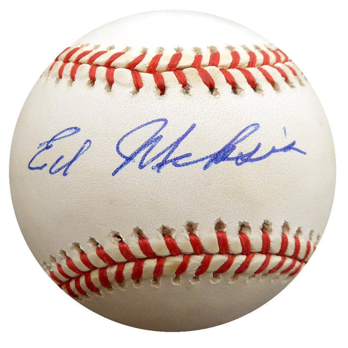 Ed Miksis Autographed Official NL Baseball Brooklyn Dodgers Beckett BAS #F27122 - RSA