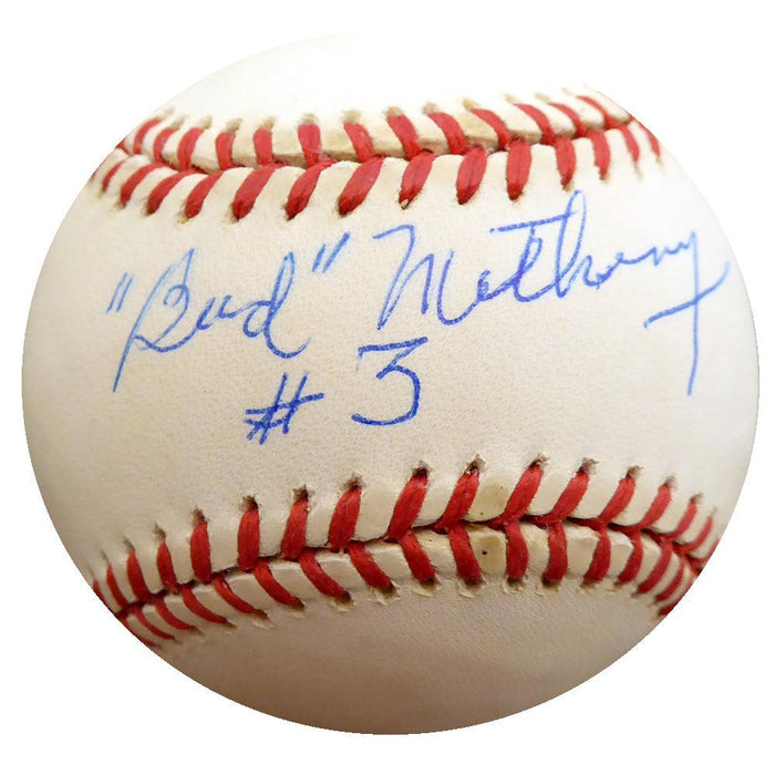 Bud Metheny Autographed Official AL Baseball New York Yankees "#3" Beckett BAS #F27155 - RSA