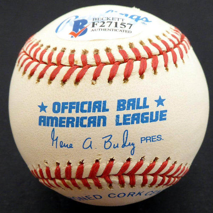Bud Metheny Autographed Official AL Baseball New York Yankees "#3" Beckett BAS #F27157 - RSA