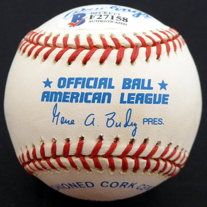 Bud Metheny Autographed Official AL Baseball New York Yankees "#3" Beckett BAS #F27158 - RSA