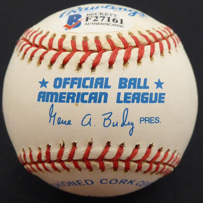 Bud Metheny Autographed Official AL Baseball New York Yankees "#3" Beckett BAS #F27161 - RSA