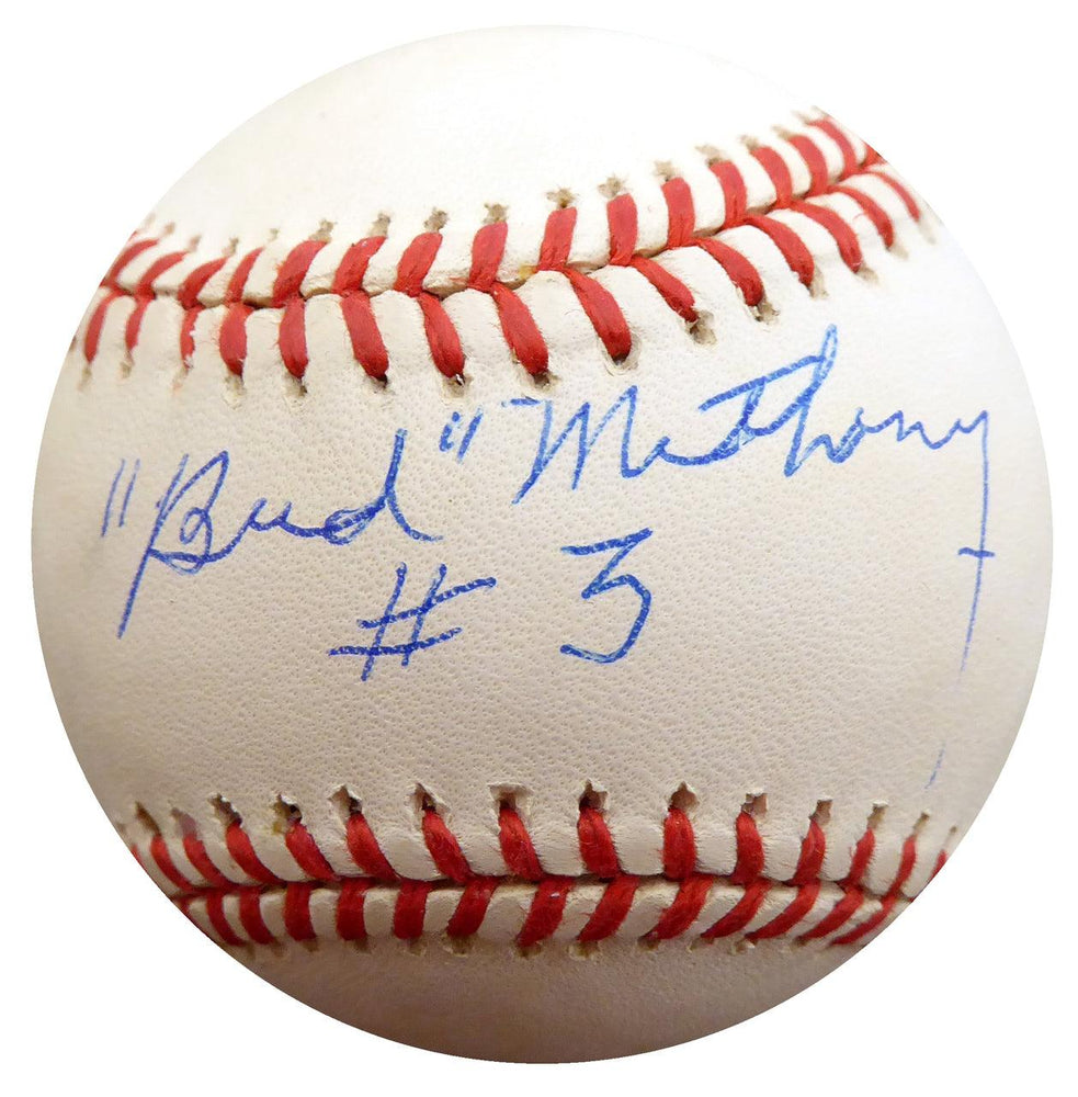 Bud Metheny Autographed Official AL Baseball New York Yankees "#3" Beckett BAS #F27162 - RSA