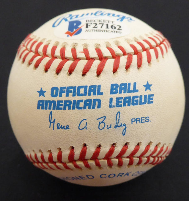 Bud Metheny Autographed Official AL Baseball New York Yankees "#3" Beckett BAS #F27162 - RSA