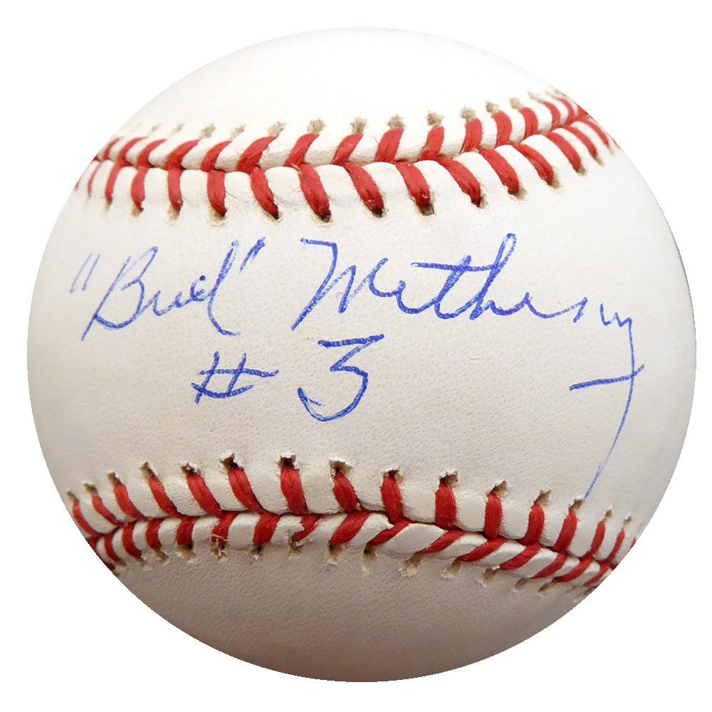 Bud Metheny Autographed Official AL Baseball New York Yankees "#3" Beckett BAS #F27163 - RSA