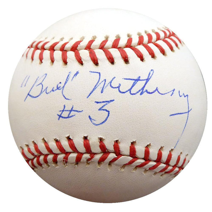 Bud Metheny Autographed Official AL Baseball New York Yankees "#3" Beckett BAS #F27163 - RSA