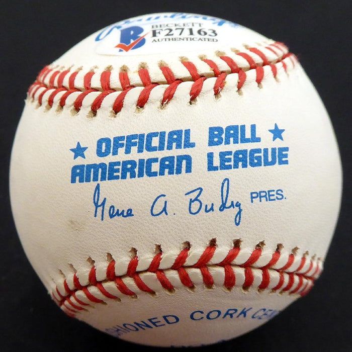 Bud Metheny Autographed Official AL Baseball New York Yankees "#3" Beckett BAS #F27163 - RSA