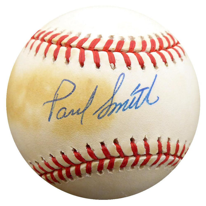 Paul Smith Autographed Official NL Baseball Pittsburgh Pirates, Chicago Cubs Beckett BAS #F27563 - RSA