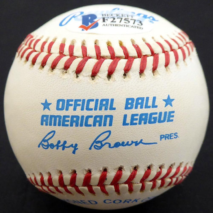 Tom Sturdivant Autographed Official AL Baseball New York Yankees "56 World Champs" Beckett BAS #F27573 - RSA