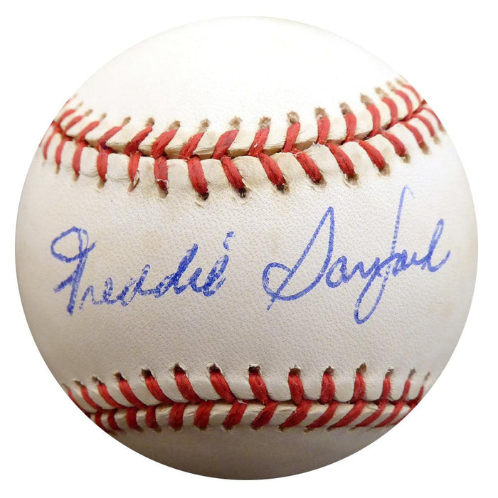 Freddie Sanford Autographed Official AL Baseball St. Louis Browns, New York Yankees Beckett BAS #F27640 - RSA