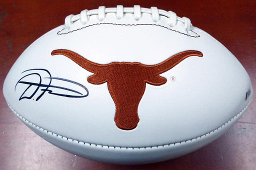 D'Onta Foreman Autographed Texas Longhorns White Logo Football Beckett BAS Stock #113685 - RSA