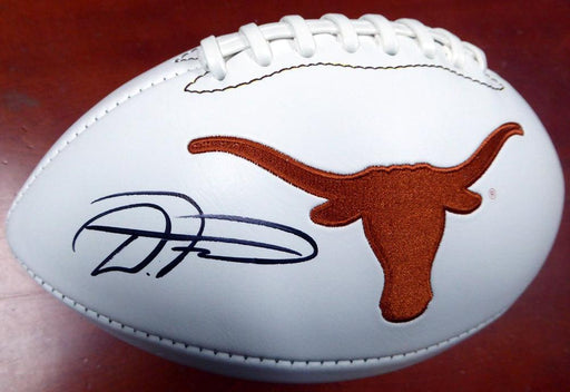 D'Onta Foreman Autographed Texas Longhorns White Logo Football Beckett BAS Stock #113685 - RSA
