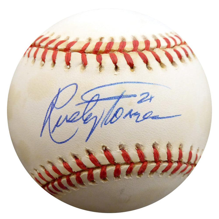 Rusty Torres Autographed Official AL Baseball Cleveland Indians, California Angels Beckett BAS #F27701 - RSA