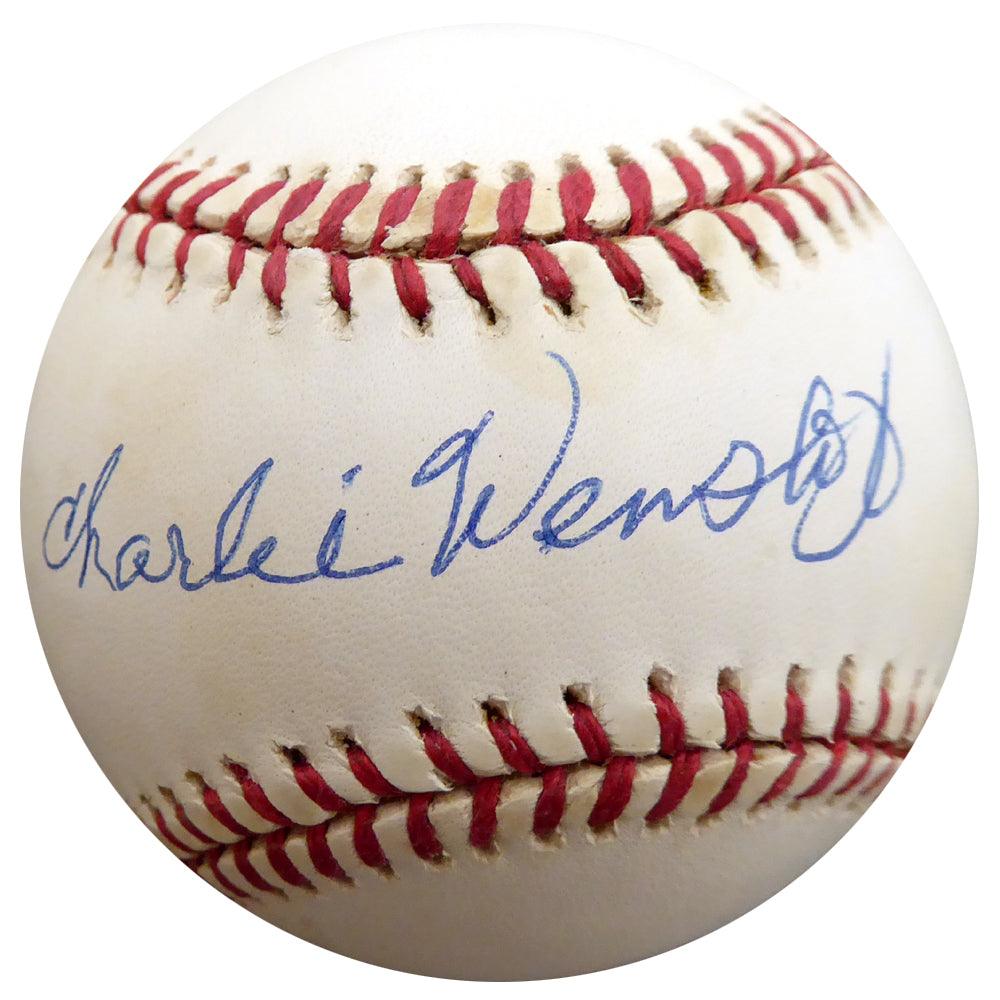 Charlie Wensloff Autographed Official AL Baseball New York Yankees, Cleveland Indians Beckett BAS #F27784 - RSA