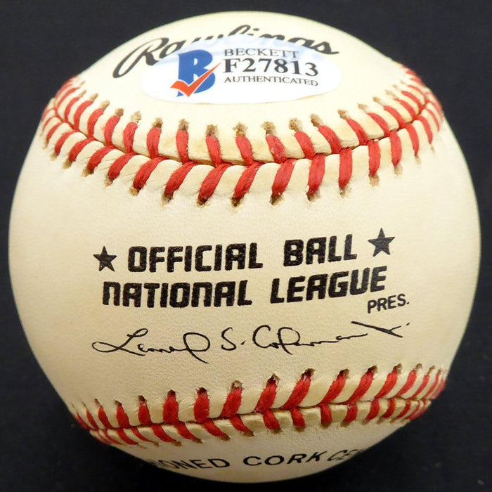 Mike Wallace Autographed Official NL Baseball New York Yankees, St. Louis Cardinals Beckett BAS #F27813 - RSA