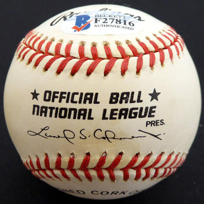 Mike Wallace Autographed Official NL Baseball New York Yankees, St. Louis Cardinals Beckett BAS #F27816 - RSA