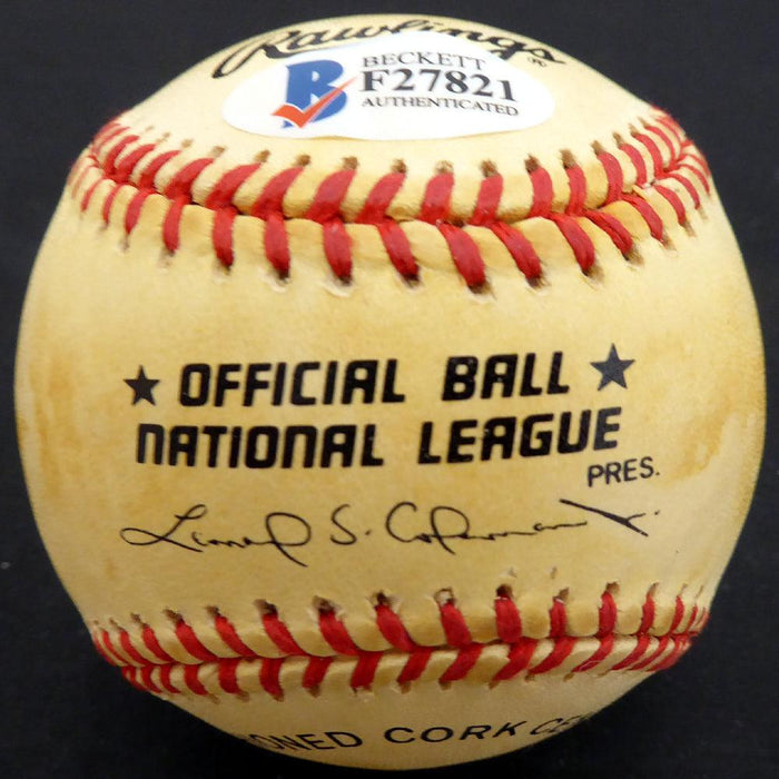 Dick Whitman Autographed Official NL Baseball Brooklyn Dodgers Beckett BAS #F27821 - RSA