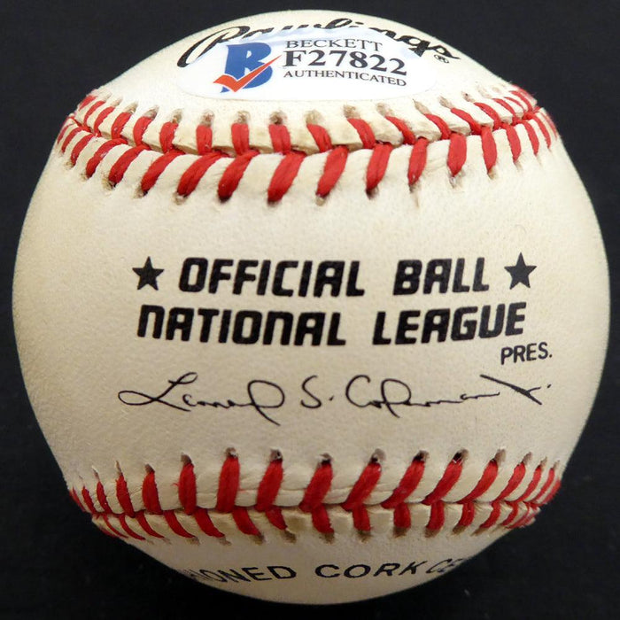 Dick Whitman Autographed Official NL Baseball Brooklyn Dodgers Beckett BAS #F27822 - RSA