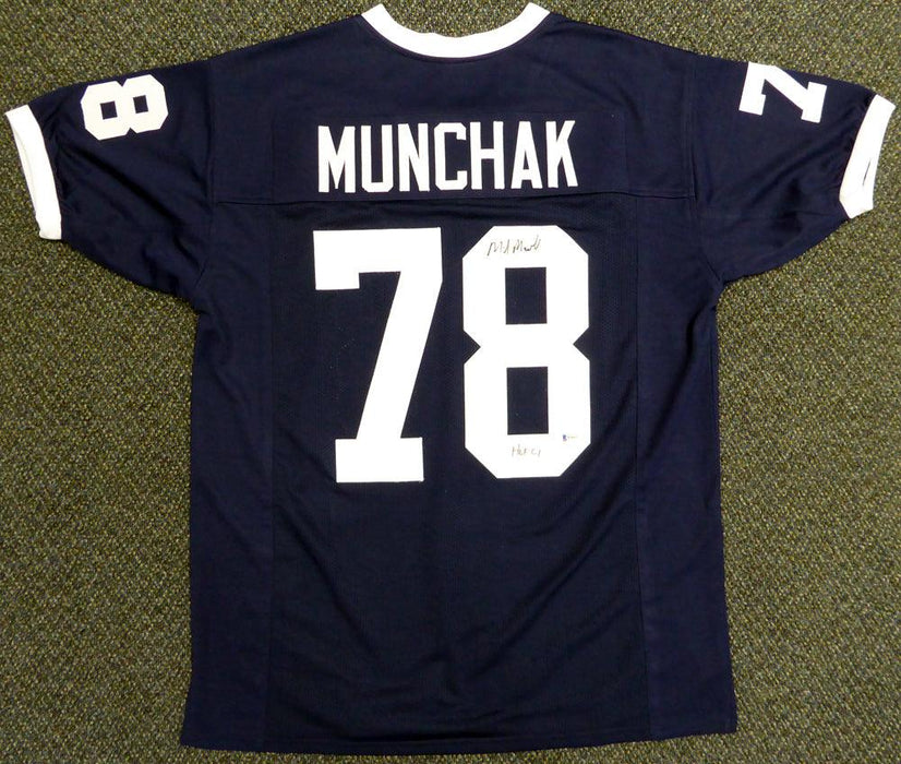 Penn State Nittany Lions Mike Munchak Autographed Blue Jersey Beckett BAS Stock #114984 - RSA