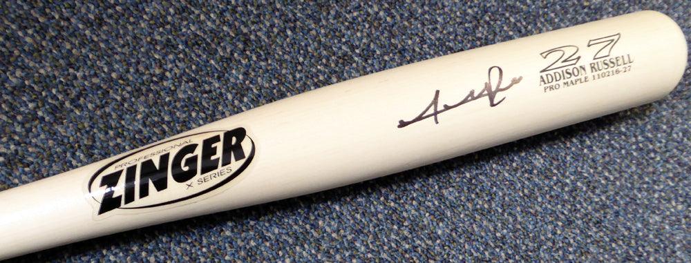 Addison Russell Autographed Zinger Game Model Bat MLB Holo Stock #115046 - RSA