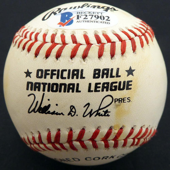 Dave "Davey" Williams Autographed Official NL Baseball New York Giants Beckett BAS #F27902 - RSA