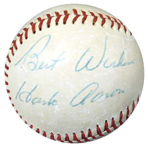 Hank Aaron Autographed Official NL Feeney Baseball Atlanta Braves "Best Wishes" Vintage Playing Days Signature Beckett BAS #B27547 - RSA