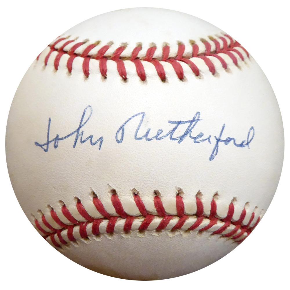 John Rutherford Autographed Official NL Baseball Brooklyn Dodgers Beckett BAS #E48463 - RSA