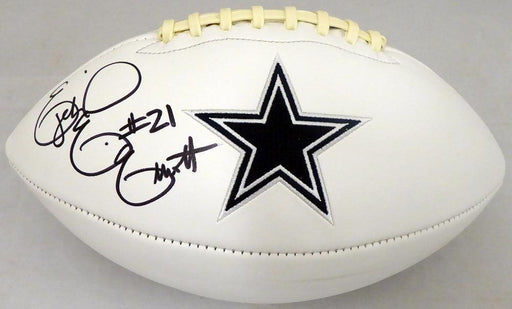 Ezekiel Elliott Autographed Dallas Cowboys White Logo Football Beckett BAS Stock #143243 - RSA