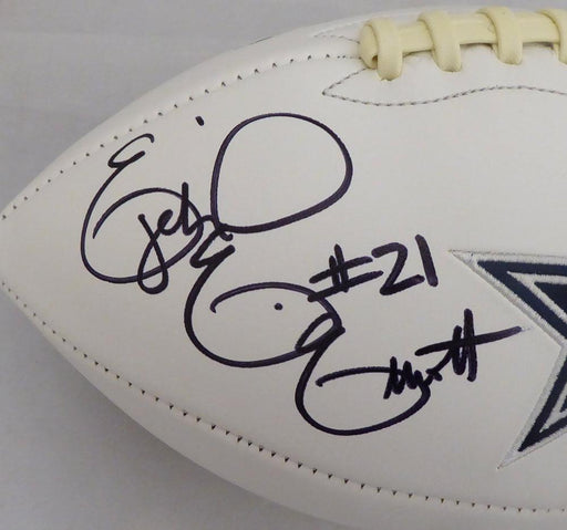 Ezekiel Elliott Autographed Dallas Cowboys White Logo Football Beckett BAS Stock #143243 - RSA