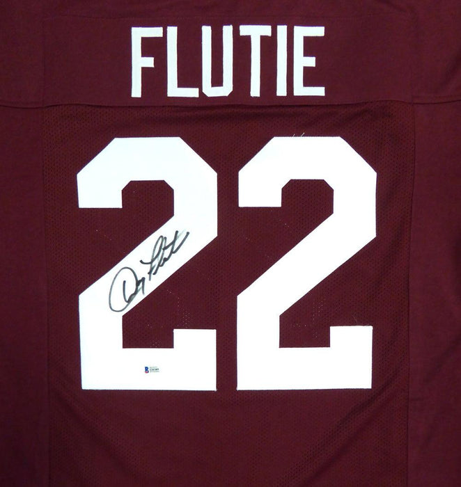 Boston College Eagles Doug Flutie Autographed Red Jersey Beckett BAS Stock #119725 - RSA