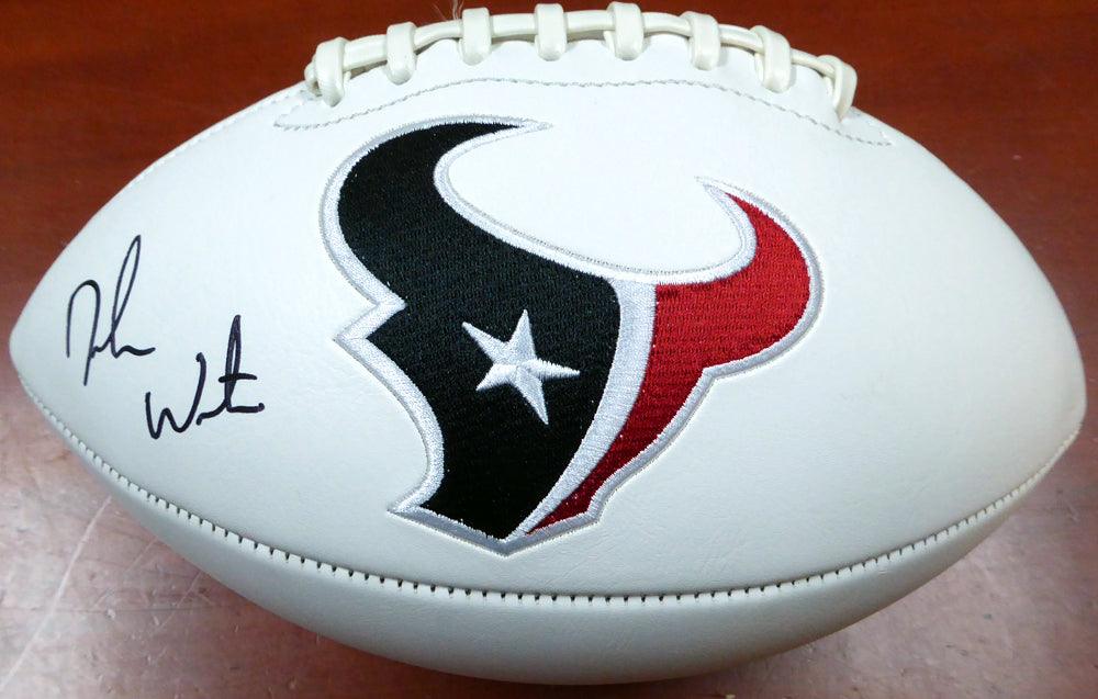 Deshaun Watson Autographed Houston Texans White Logo Football Beckett BAS Stock #122067 - RSA