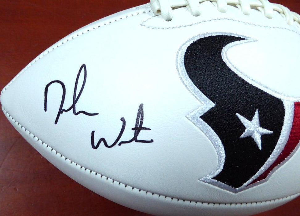 Deshaun Watson Autographed Houston Texans White Logo Football Beckett BAS Stock #122067 - RSA