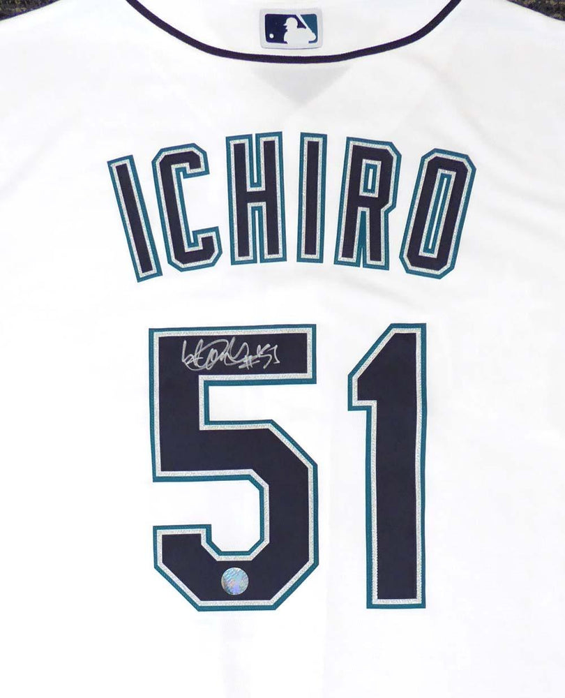 Seattle Mariners Ichiro Suzuki Autographed White Majestic Cool Base Jersey "#51" Size L IS Holo Stock #148634 - RSA