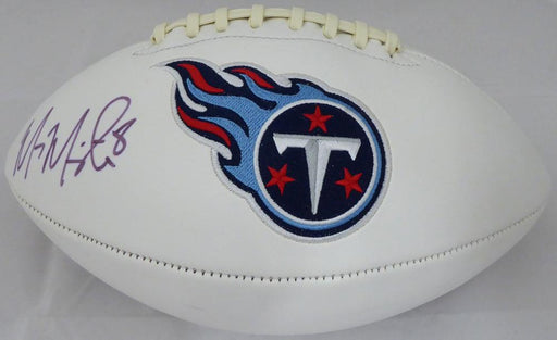 Marcus Mariota Autographed White Logo Football Tennessee Titans Beckett BAS Stock #132506 - RSA