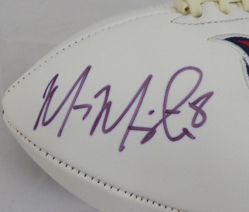 Marcus Mariota Autographed White Logo Football Tennessee Titans Beckett BAS Stock #132506 - RSA