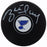 Brett Hull Autographed Official St. Louis Blues Logo Puck In White Beckett BAS Stock #152346 - RSA