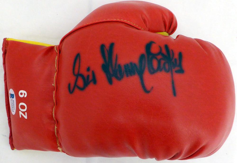 Sir Henry Cooper Autographed Red Boxing Glove Beckett BAS #C71414 - RSA