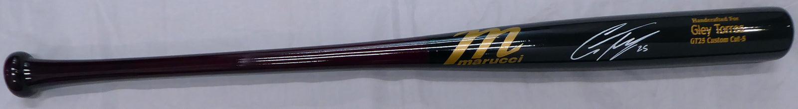 Gleyber Torres Autographed Black Marucci Game Model Baseball Bat New York Yankees Beckett BAS Stock #154967 - RSA