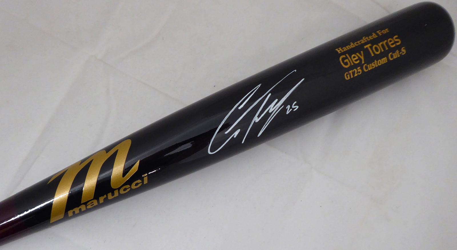 Gleyber Torres Autographed Black Marucci Game Model Baseball Bat New York Yankees Beckett BAS Stock #154967 - RSA