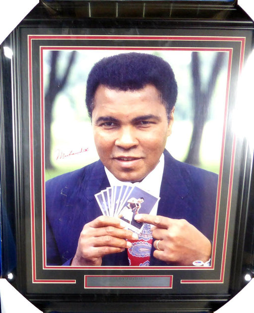 Muhammad Ali Autographed Framed 16x20 Photo (Creased) PSA/DNA #Q02875 - RSA