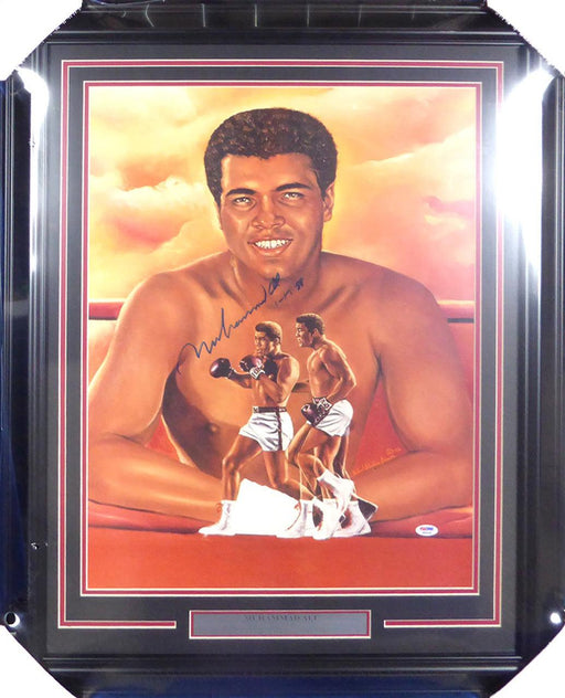 Muhammad Ali Autographed Framed 18x24 Lithograph Photo "1-17-88" PSA/DNA #B92339 - RSA