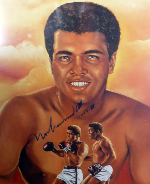 Muhammad Ali Autographed Framed 18x24 Lithograph Photo "1-17-88" PSA/DNA #B92339 - RSA
