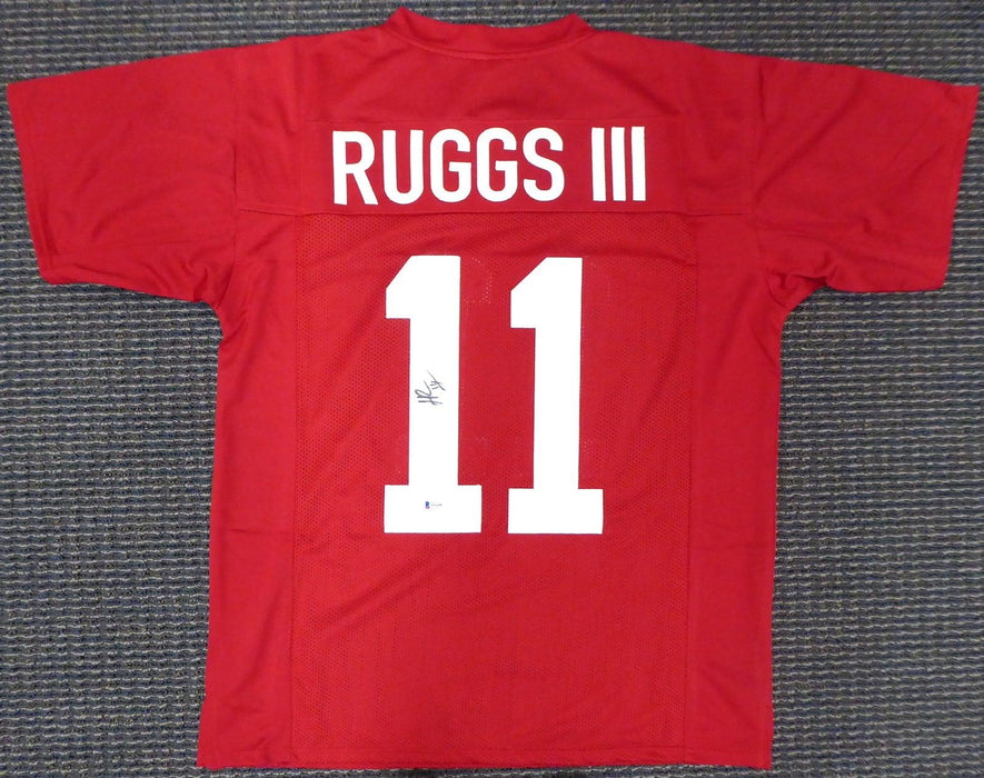 Mil Alabama Crimson Tide Henry Ruggs III Autographed Red Jersey Beckett BAS Stock #159238