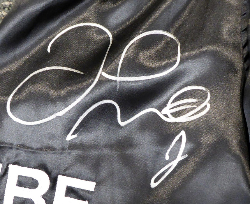 Floyd Mayweather Jr. Autographed Black Boxing Trunks Beckett BAS Stock #159668 - RSA