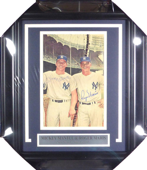 Mickey Mantle & Roger Maris Autographed Framed 7x10 Magazine Page Photo New York Yankees Beckett BAS #A74177 - RSA