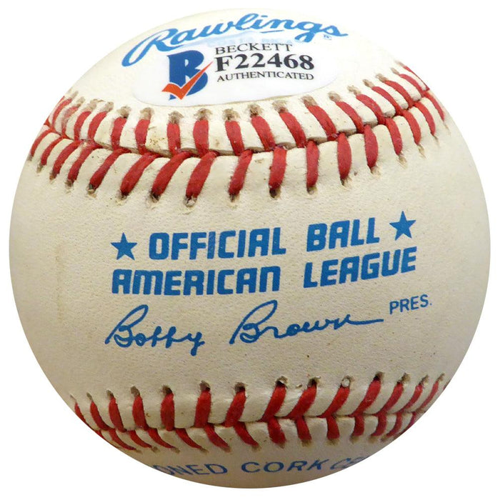 Hank Borowy Autographed Official AL Baseball New York Yankees, Chicago Cubs Beckett BAS #F22468 - RSA