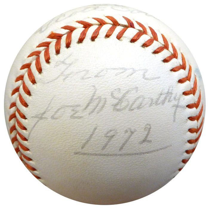 Joe McCarthy Autographed Official League Baseball New York Yankees "To Scott Best Wishes" Beckett BAS #A76425 - RSA