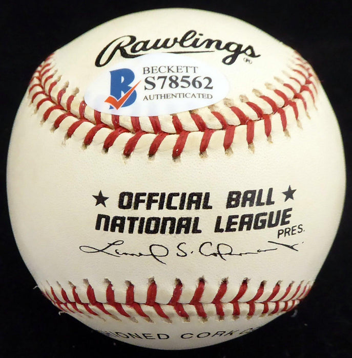 Eric Valent Autographed Official NL Baseball Philadelphia Phillies, Cincinnati Reds Beckett BAS #S78562 - RSA
