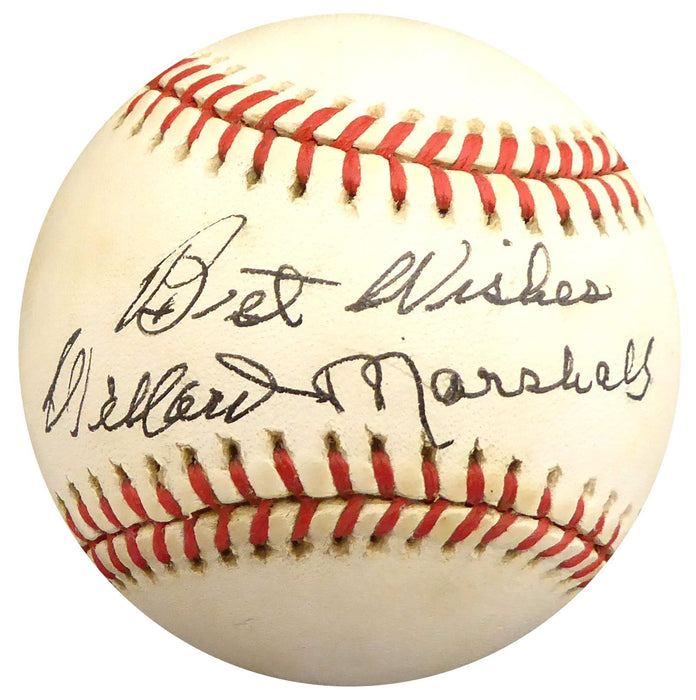 Willard Marshall Autographed Official NL Baseball Cincinnati Reds, Boston Braves "Best Wishes" Beckett BAS #S78542 - RSA